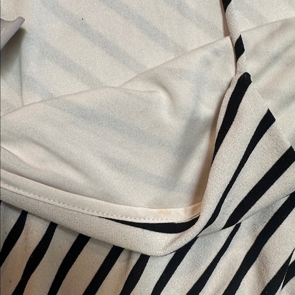 H&M Black & White Striped V-Neck Spaghetti Strap Dress, Size XXL - Picture 5 of 8